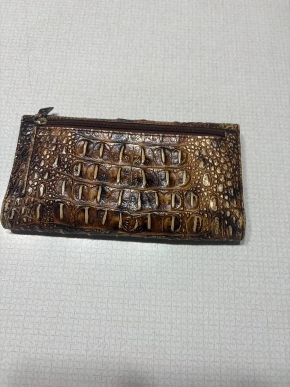 GUC Fiocchi Italian Croc Embossed Wallet in Multicolor Brown